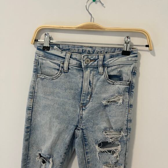 American Eagle Distressed Skinny Jeans Size 00 Short - Picture 5 of 6